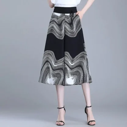Flowy Wide Leg Capri Pants - Image 2