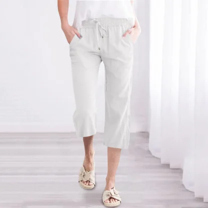 Casual Solid Capri Pants - Image 4