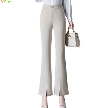 Elastic Flare Capri Pants