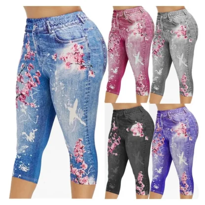 Chic Floral Capri Pants - Image 5