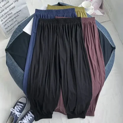Plus Size Elastic Ankle Capri Pants - Image 2