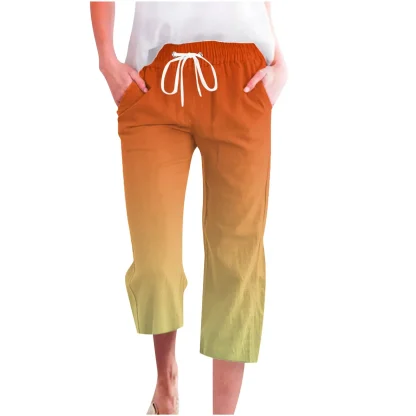 Gradient Drawstring Capri Pants - Image 2