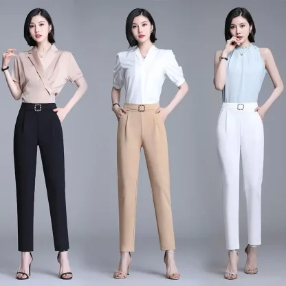 Elastic Skinny Capri Pants - Image 6