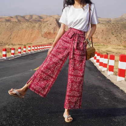 Wide Leg Tie-up Capri Pants