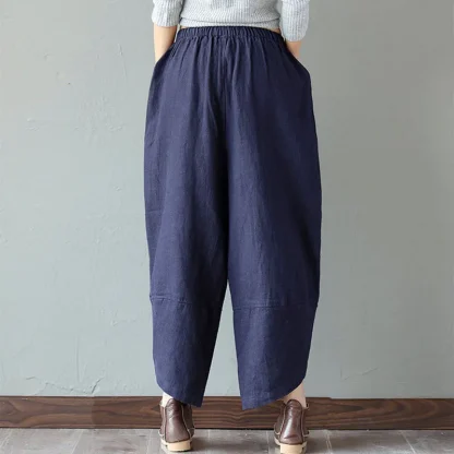 Elastic Retro Harem Capri Pants - Image 6