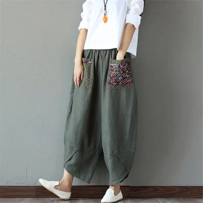 Elastic Retro Harem Capri Pants