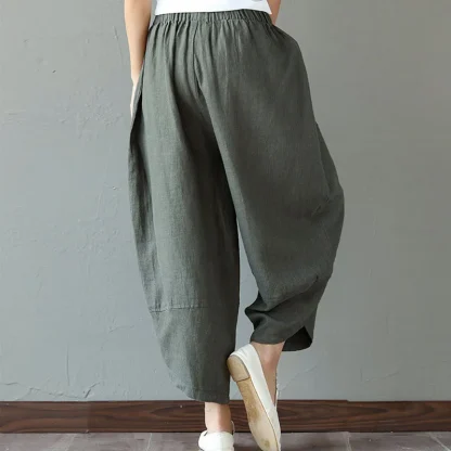 Elastic Retro Harem Capri Pants - Image 3