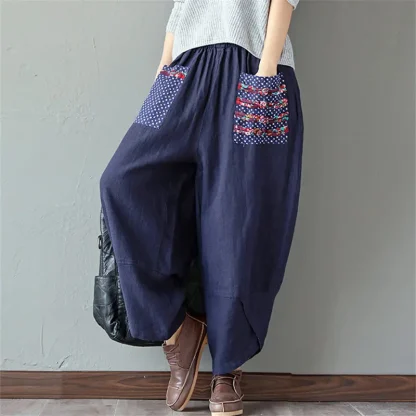 Elastic Retro Harem Capri Pants - Image 5