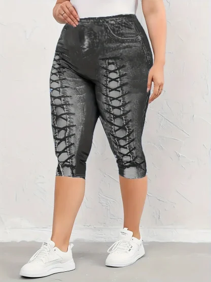 Plus Size Stretchy Capri Pants - Image 7