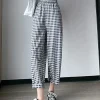 Plaid Elastic Waist Capri Pants - Image 6