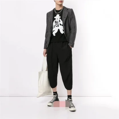 Oversized Black Capri Pants - Image 6