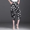 Cropped Black Floral Capri Pants - Image 3