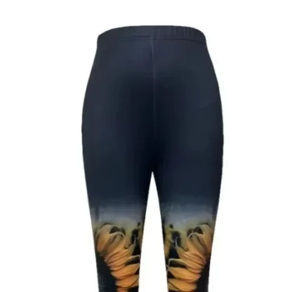 Sunflower Print Legging Capri Pants - Image 5