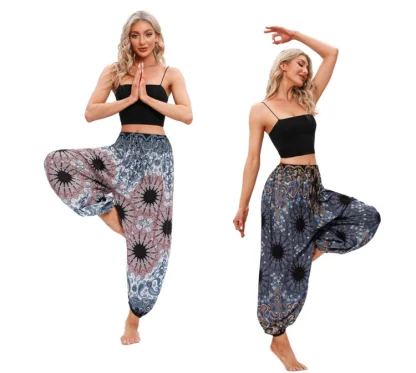 Boho Print Harem Capri Pants - Image 6