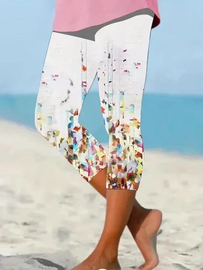 Printed Legging Capri Pants