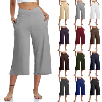 Active Wide Leg Capri Pants - Image 6