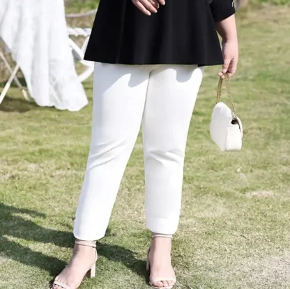 Plain Plus Size Capri Pants - Image 3