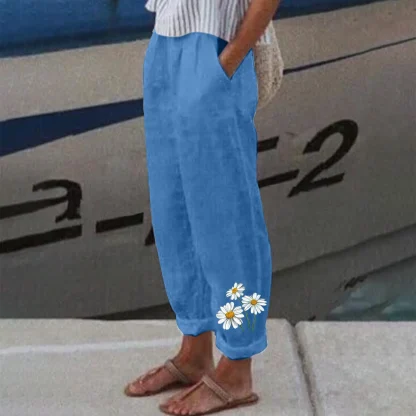 Floral Relax Fit Capri Pants - Image 4