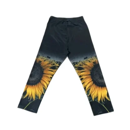 Sunflower Print Legging Capri Pants - Image 3