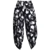 Cropped Black Floral Capri Pants - Image 6