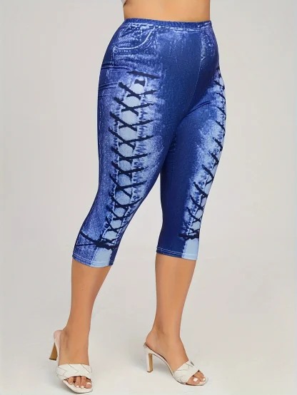 Plus Size Stretchy Capri Pants - Image 3