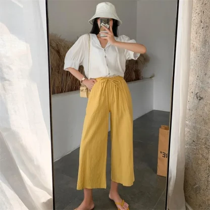 Casual Drawstring Capri Pants - Image 2