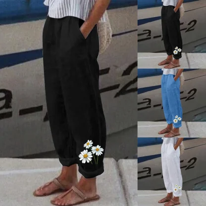 Floral Relax Fit Capri Pants - Image 2