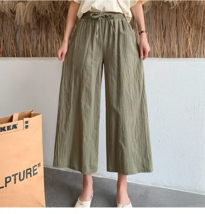 Casual Drawstring Capri Pants - Image 6