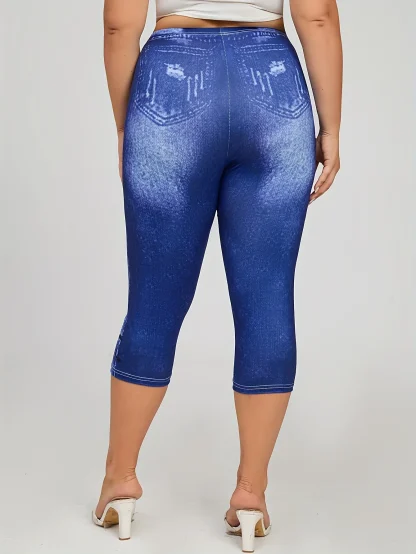 Plus Size Stretchy Capri Pants - Image 2