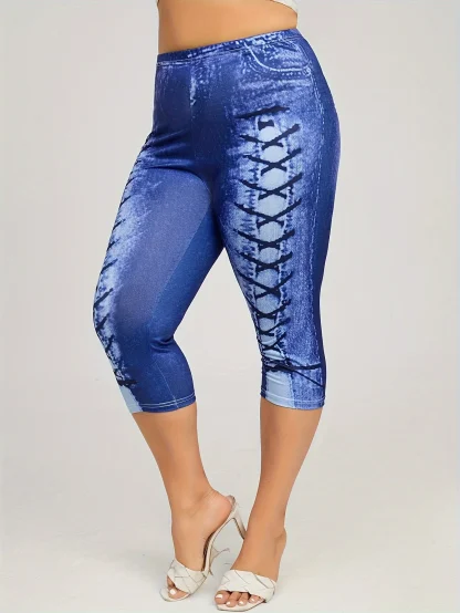 Plus Size Stretchy Capri Pants - Image 5