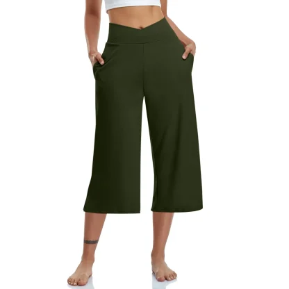 Active Wide Leg Capri Pants - Image 3