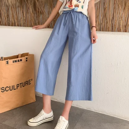 Casual Drawstring Capri Pants - Image 5
