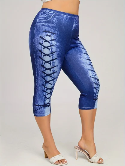 Plus Size Stretchy Capri Pants - Image 4