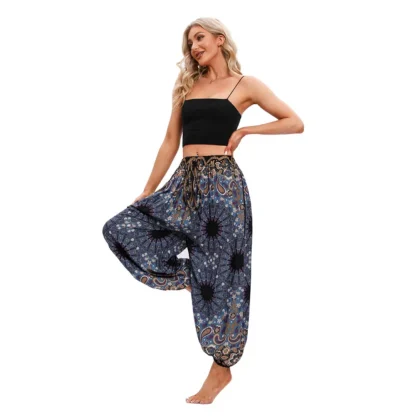Boho Print Harem Capri Pants - Image 3