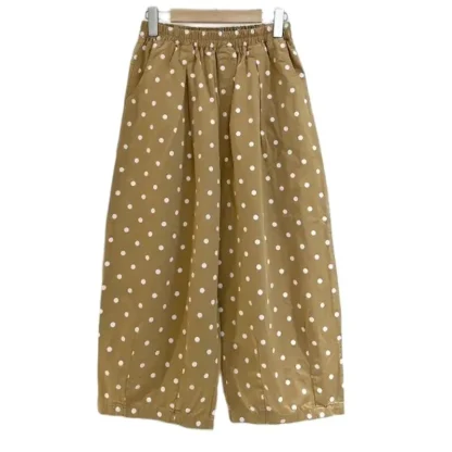 Wide Leg Polka Dot Capri Pants