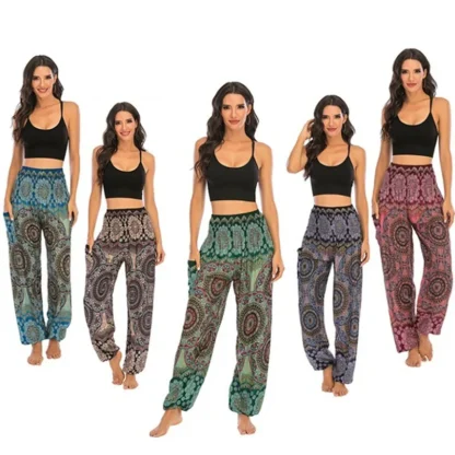 Boho Print Relax Fit Capri Pants - Image 4