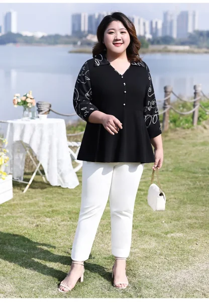 Plain Plus Size Capri Pants - Image 2