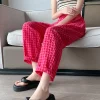 Plaid Elastic Waist Capri Pants - Image 3