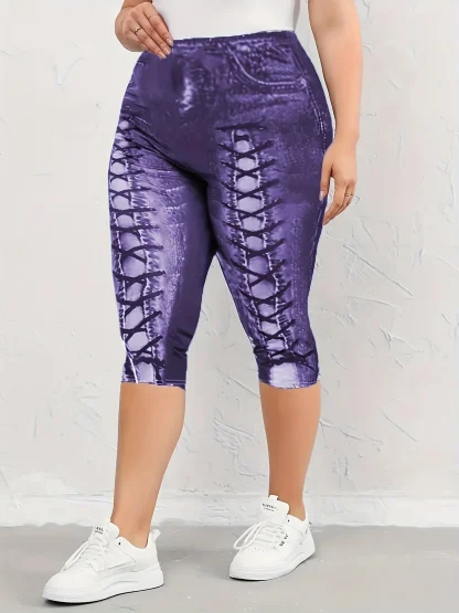 Plus Size Stretchy Capri Pants - Image 6