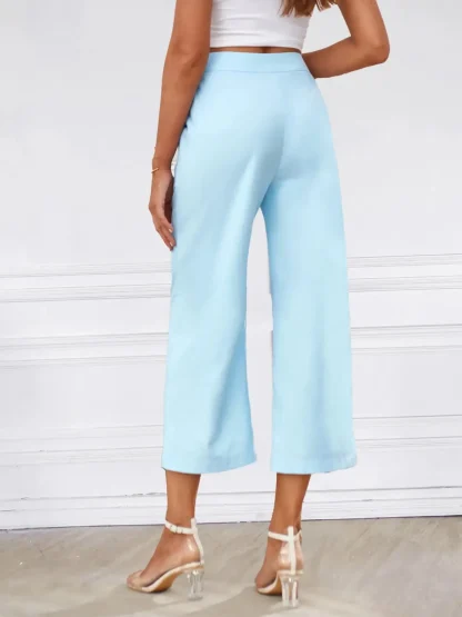 Wide Leg Blue Capri Pants - Image 2