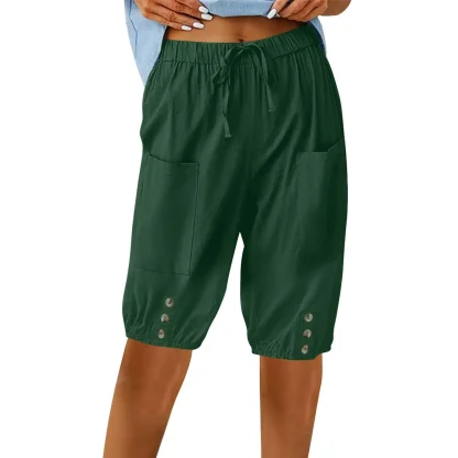 Cropped Drawstring Capri Pants - Image 4